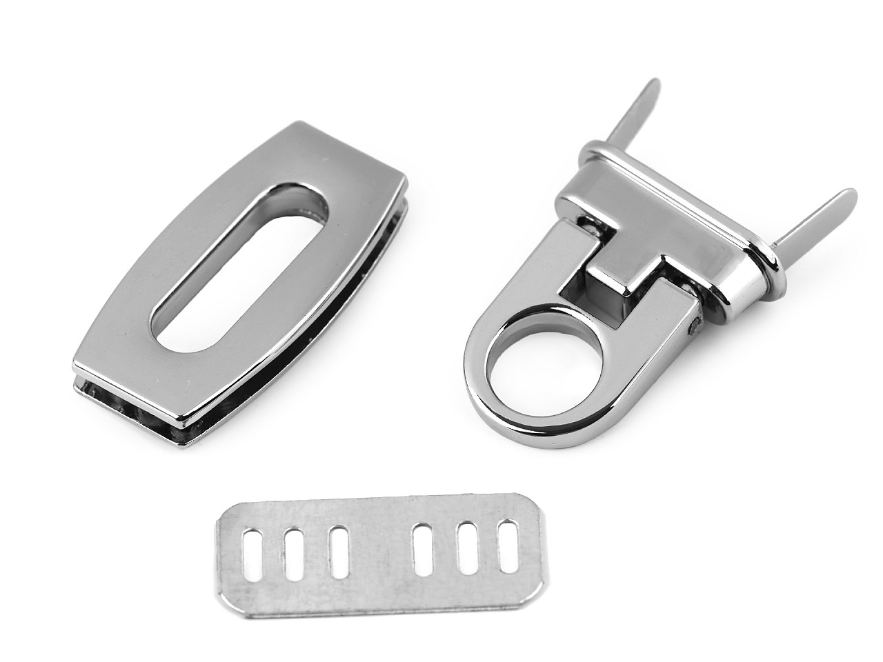 Închizătoare geantă, 20x40 mm - Nichel (1 Set)