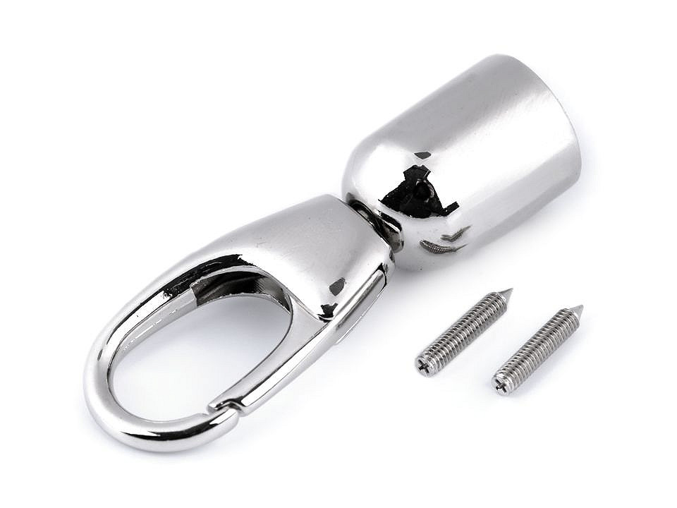 Capăt șnur cu carabină - Nichel (1 Bucată)