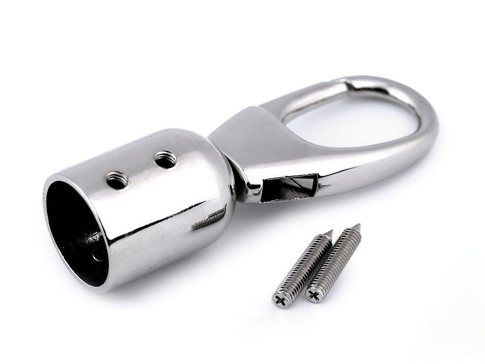 Capăt șnur cu carabină - Nichel (1 Bucată)