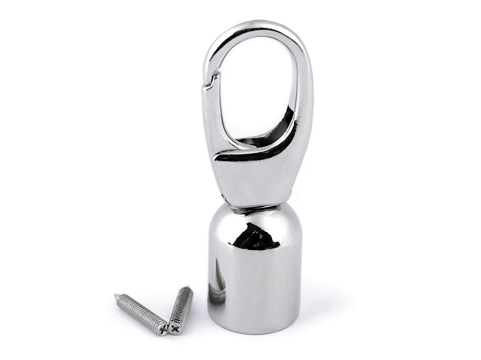 Capăt șnur cu carabină - Nichel (1 Bucată)