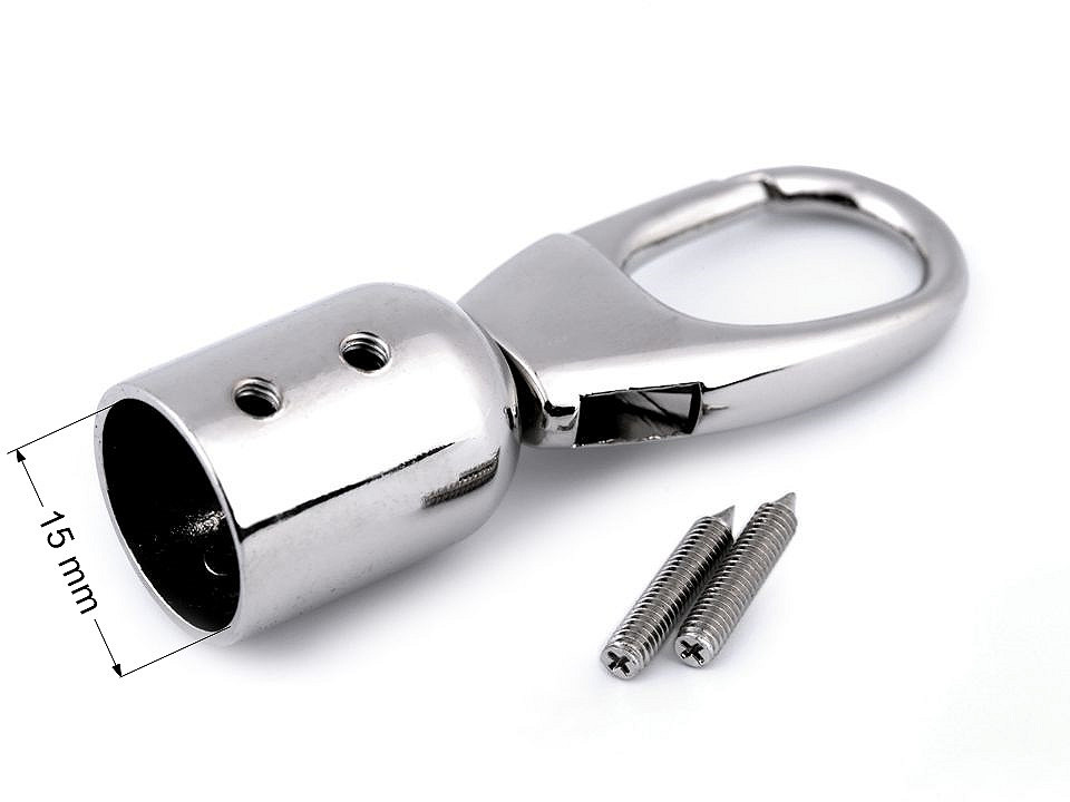 Capăt șnur cu carabină - Nichel (1 Bucată)