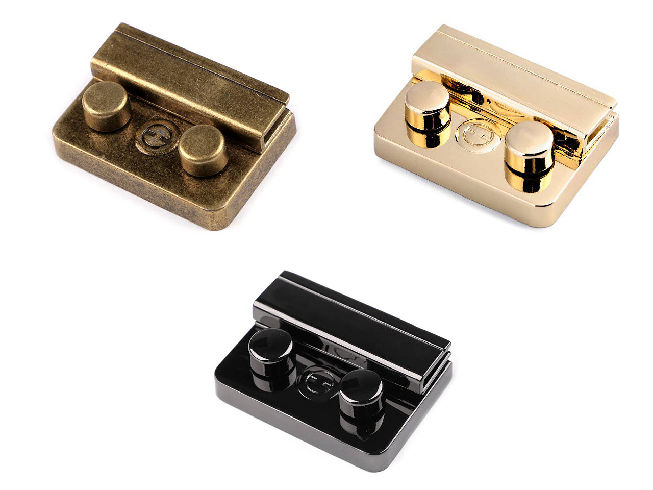 Închizătoare geantă / poșetă, 32x46 mm - Nichel negru (1 Set)