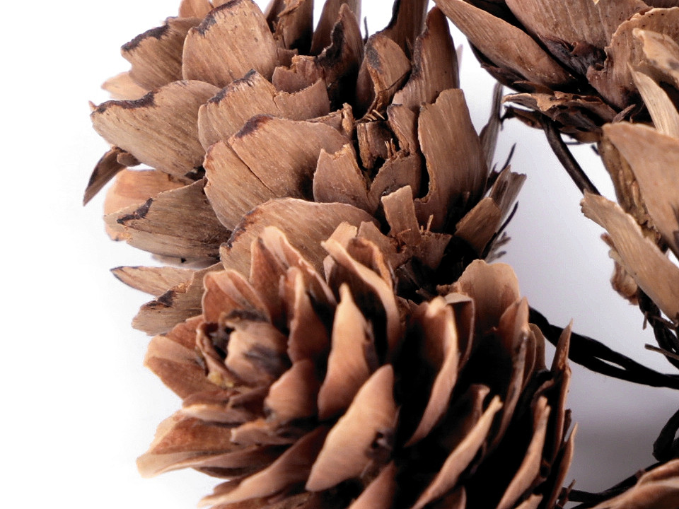 Conuri de brad decor - Maro natural (6 Bucăți)