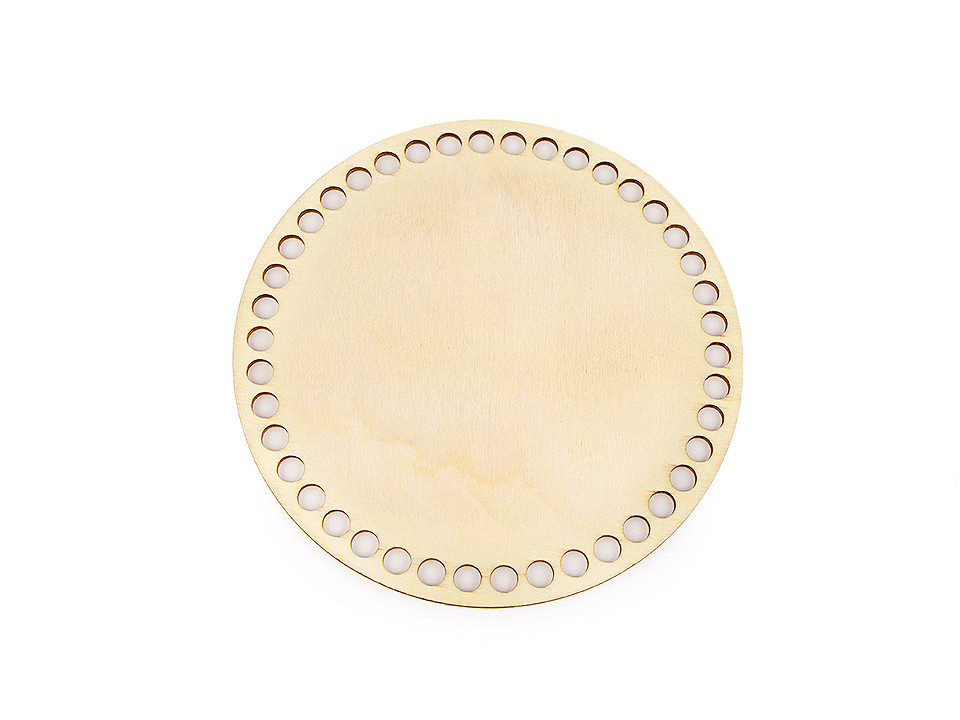 Fund din lemn pentru coșuri tricotate, ø15 cm - Natural deschis (1 Bucată)