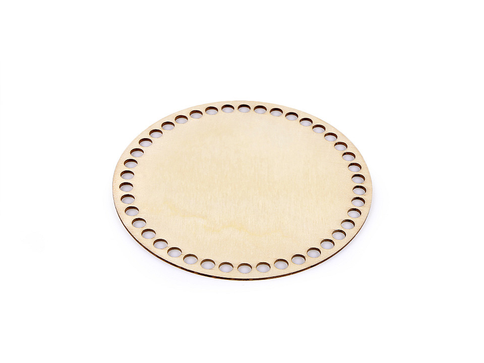 Fund din lemn pentru coșuri tricotate, ø15 cm - Natural deschis (1 Bucată)