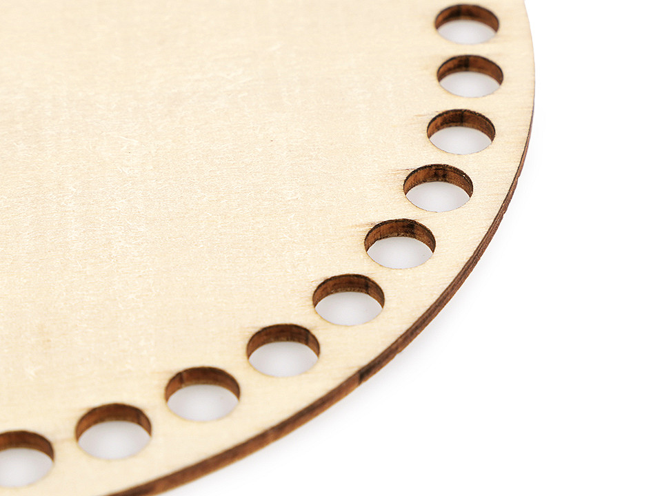 Fund din lemn pentru coșuri tricotate, ø15 cm - Natural deschis (1 Bucată)