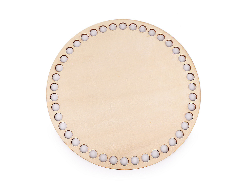 Fund din lemn pentru coșuri tricotate, ø20 cm - Natural deschis (10 Bucăți)