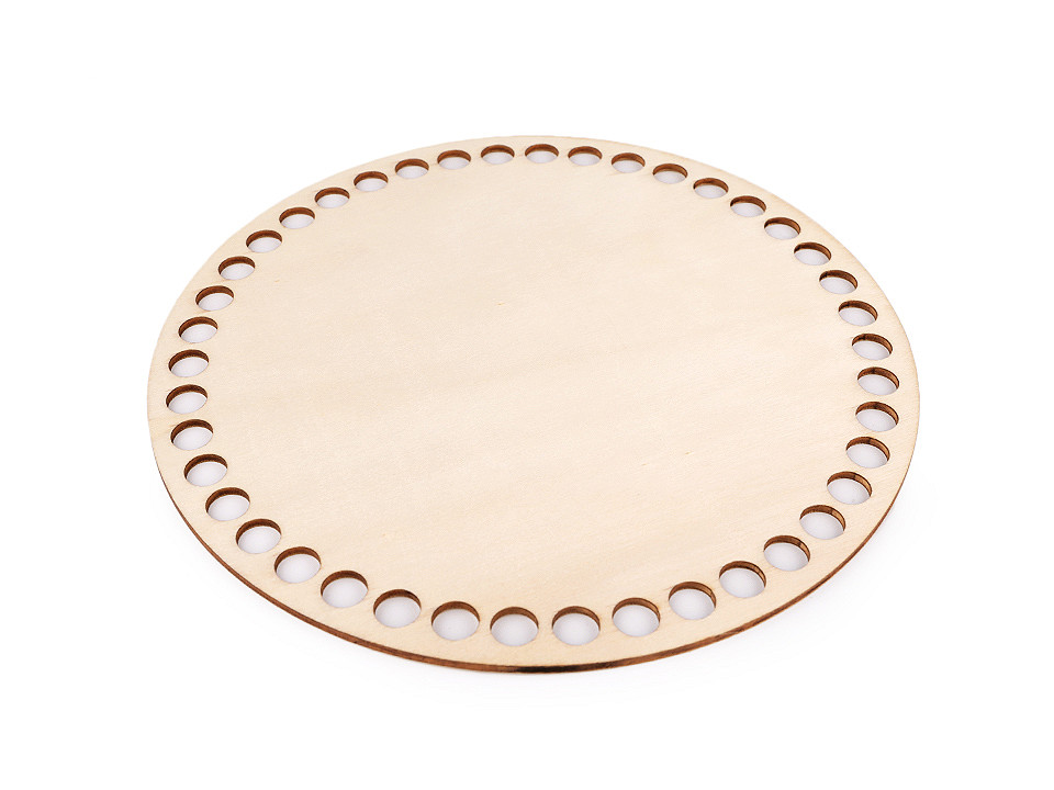 Fund din lemn pentru coșuri tricotate, ø20 cm - Natural deschis (10 Bucăți)