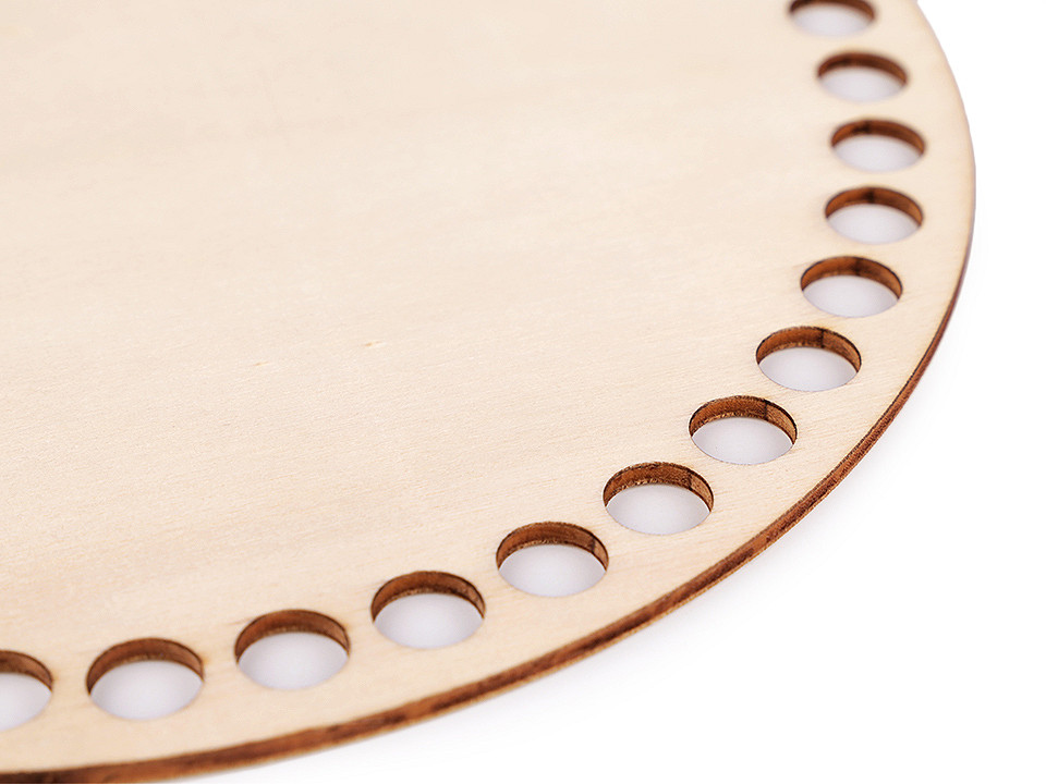 Fund din lemn pentru coșuri tricotate, ø20 cm - Natural deschis (10 Bucăți)