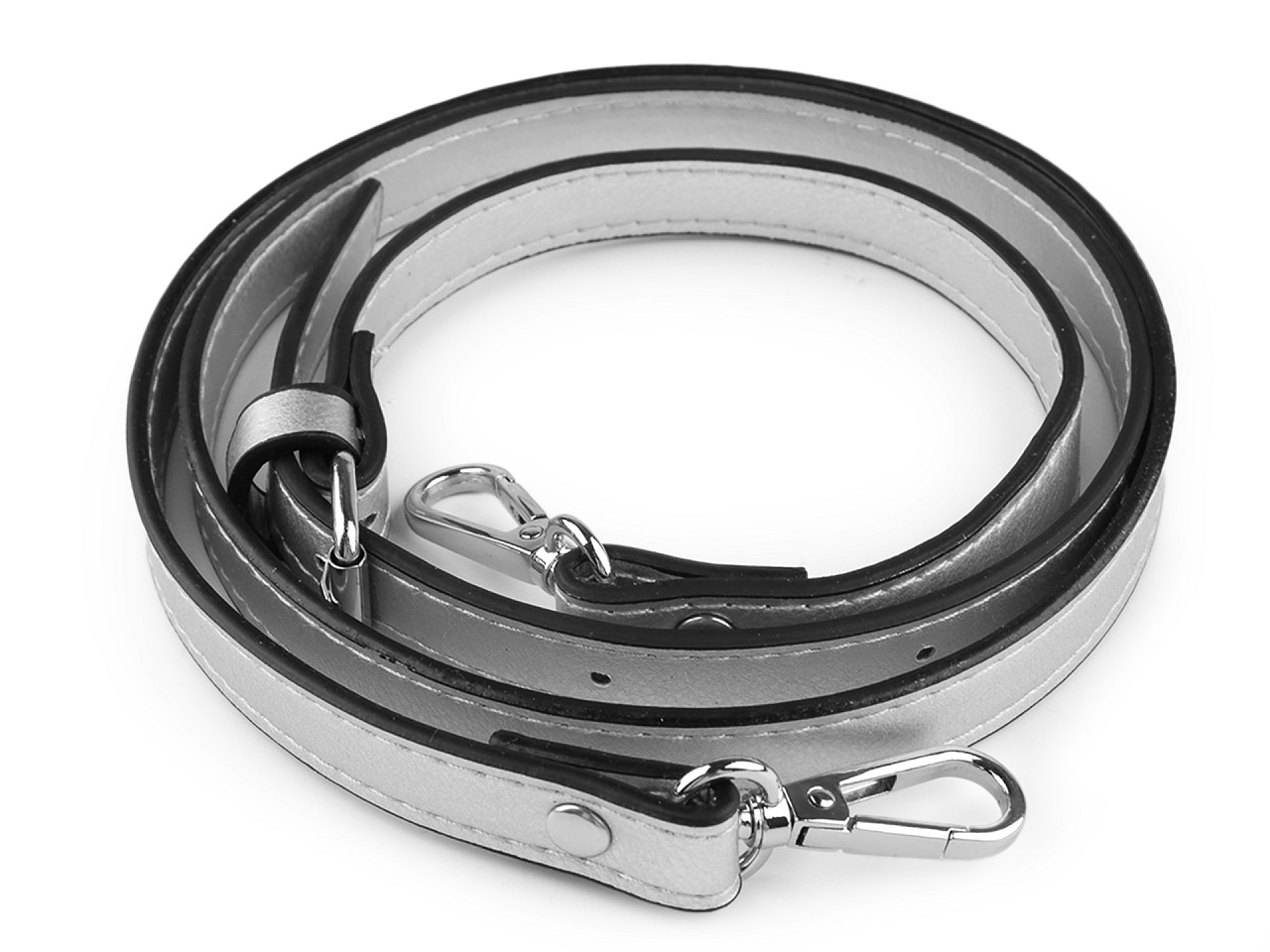 Toartă geantă cu carabină latime 1,5 cm - Argintiu (1 Bucată)