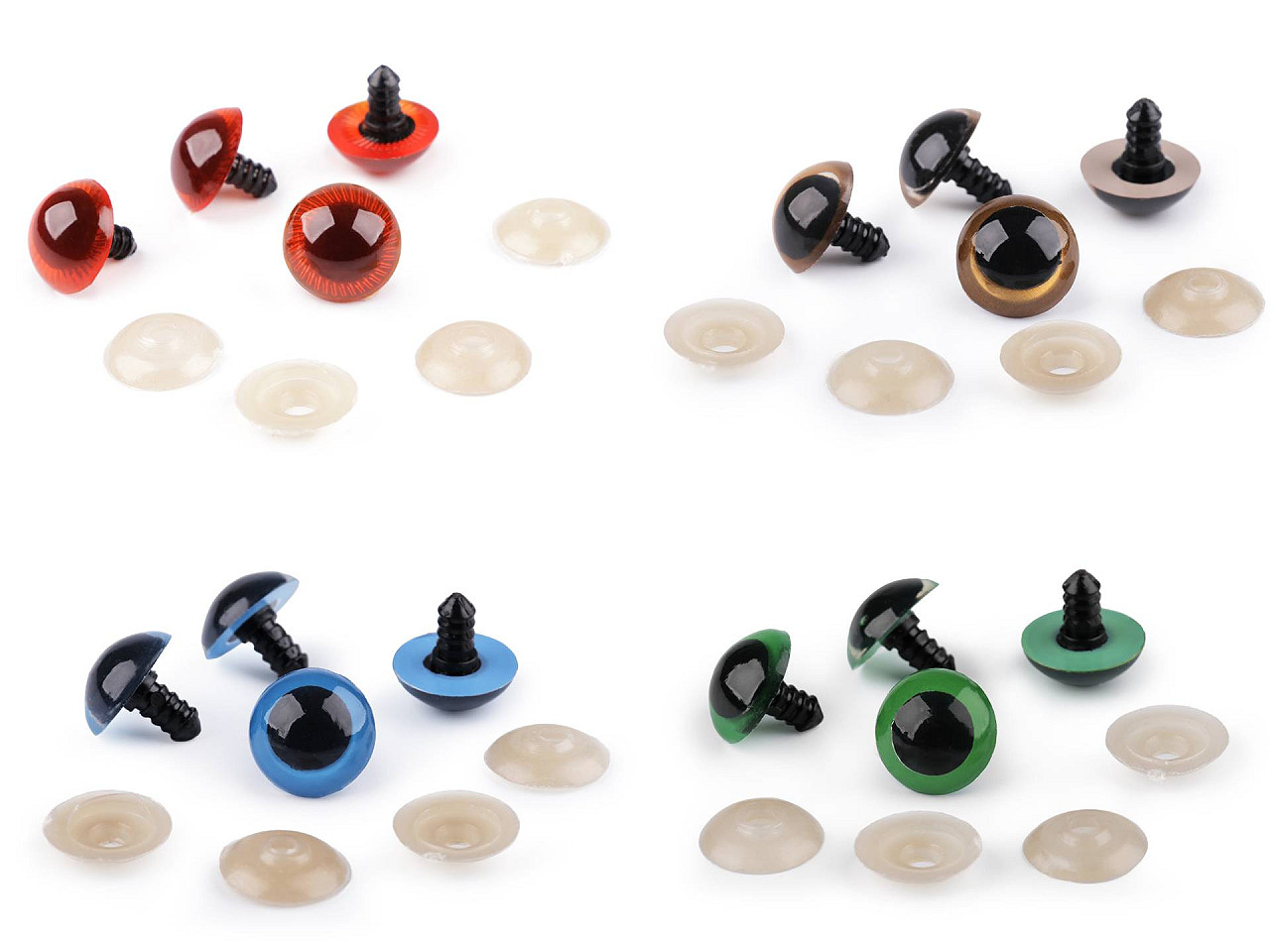 Ochi pentru jucării cu dispozitiv de siguranță, ø20 mm - Albastru delta (4 Seturi)