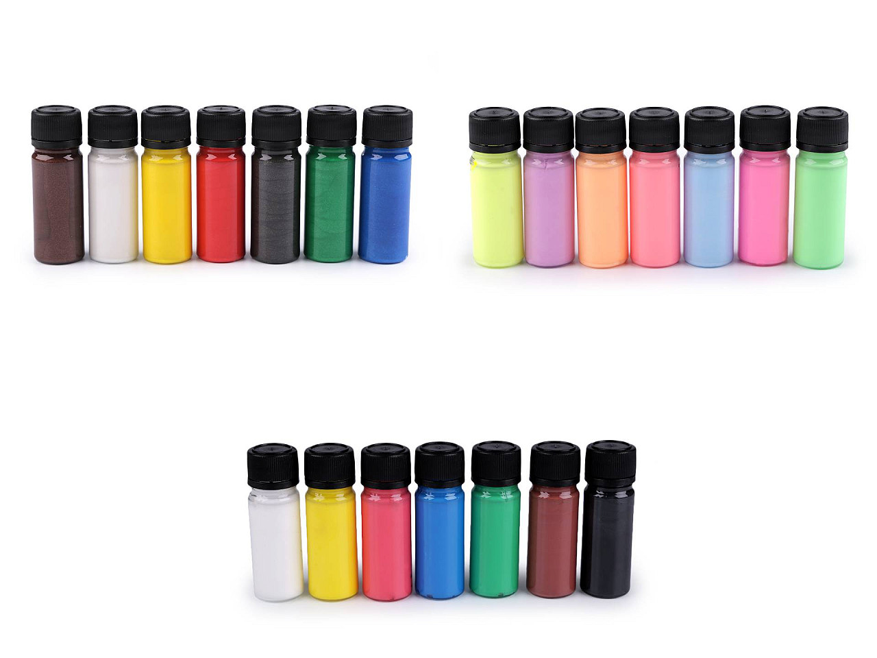 Set 7 culori pentru materiale textile art e miss, fluorescente - Mix nr. 2 (1 Set)