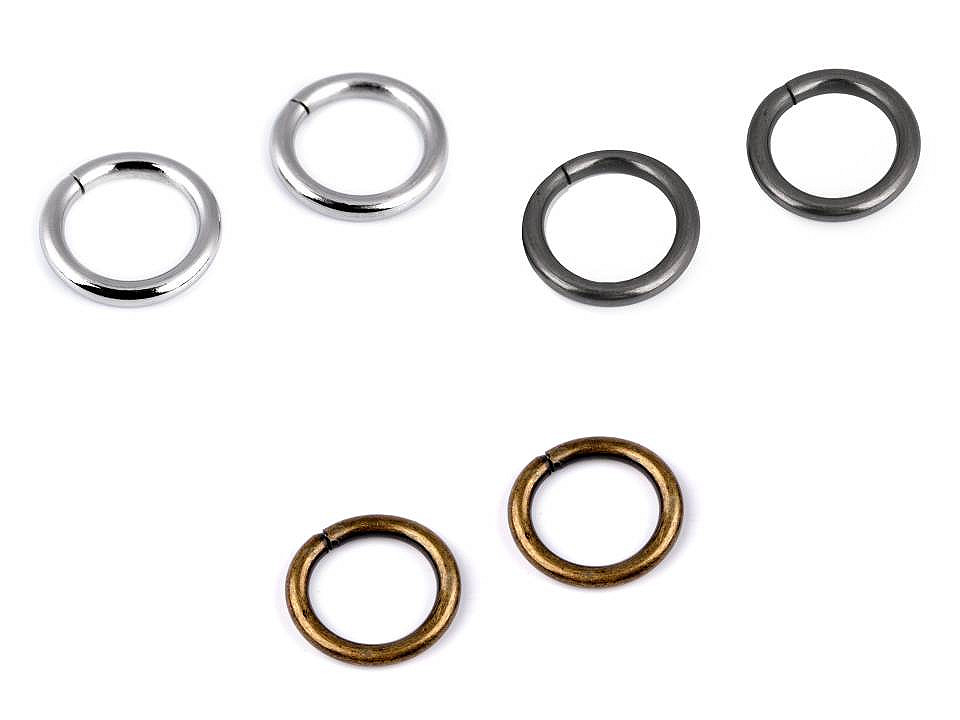 Inel metalic, ø15 mm - Auriu clasic (10 Bucăți)