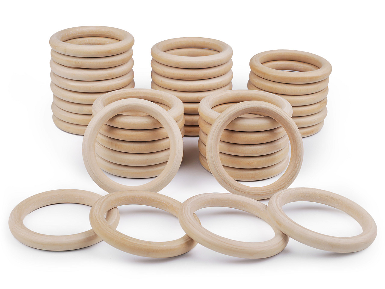 Inele din lemn,  ø11,2 cm - Natural deschis (1 Bucată)