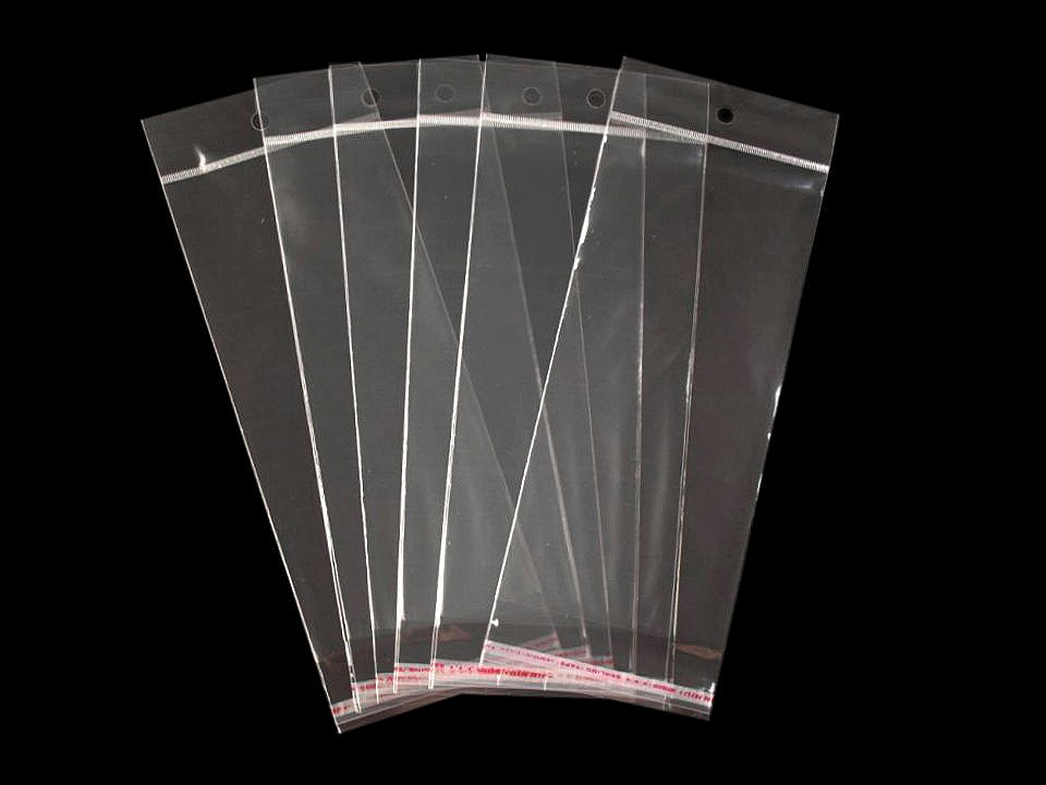 Pungi cu clapetă adezivă și agățătoare, 8x19,5 cm - Transparent (14600 Bucăți)