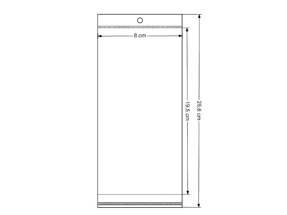 Pungi cu clapetă adezivă și agățătoare, 8x19,5 cm - Transparent (14600 Bucăți)