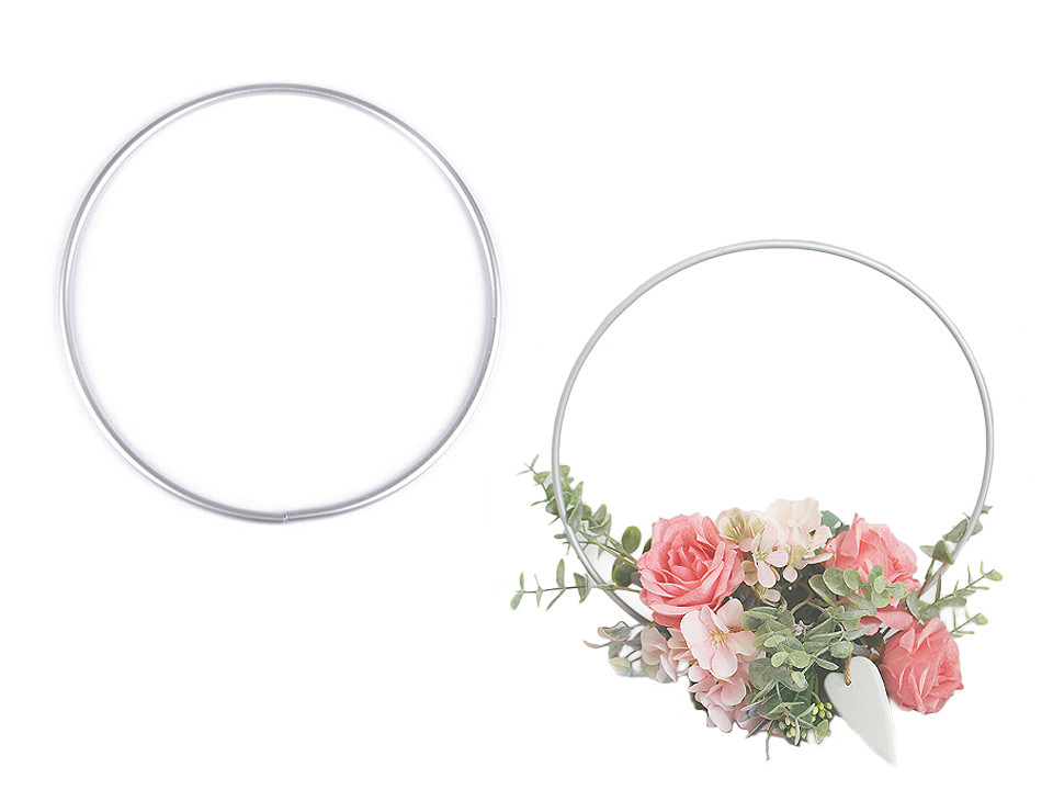 Cerc metalic, ø20 cm - Argintiu (10 Bucăți)