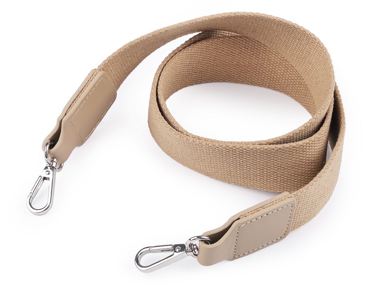Curea textilă cu carabine pentru geantă latime 3,8 cm - Bej (1 Bucată)