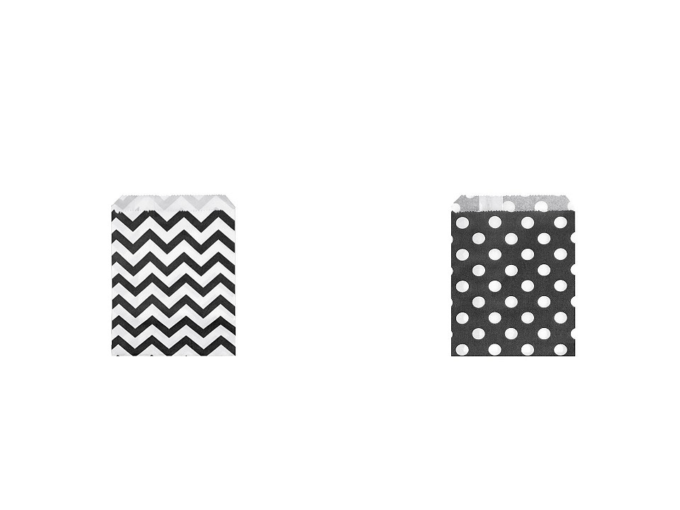 Pungi hârtie mici, 10x14 cm - Alb-negru (100 Bucăți)