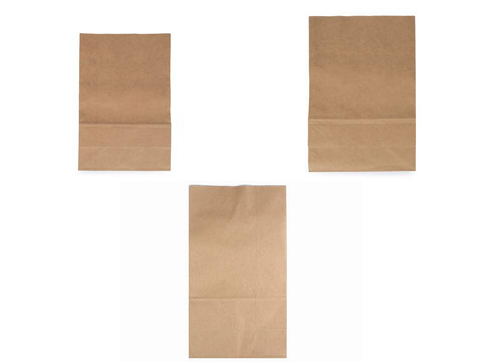 Pungi hârtie - Maro natural (50 Bucăți)
