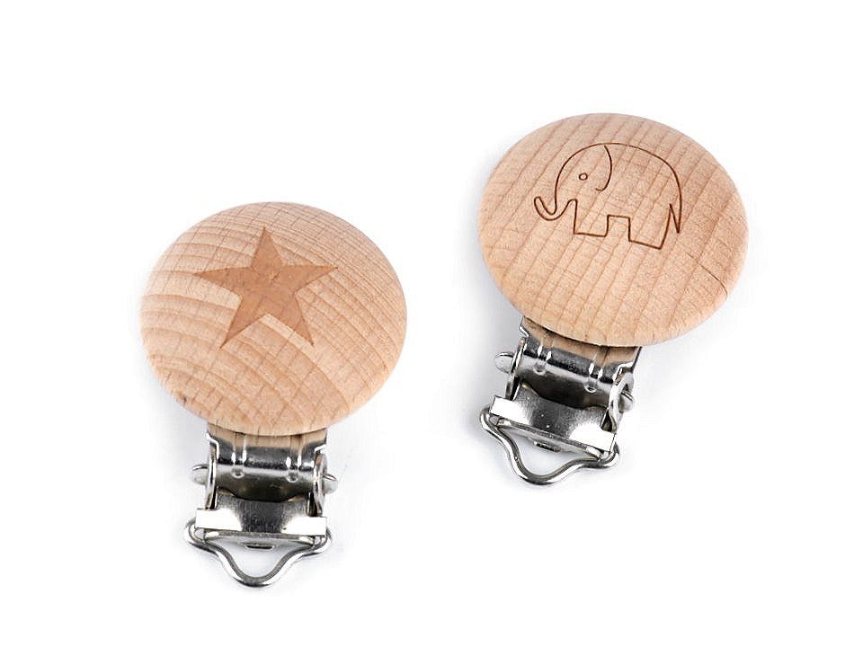 Clipsuri pentru copii, lățime 13 mm - Natur (10 Bucăți)