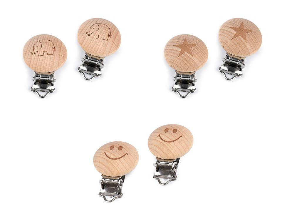 Clipsuri pentru copii, lățime 13 mm - Natur (10 Bucăți)