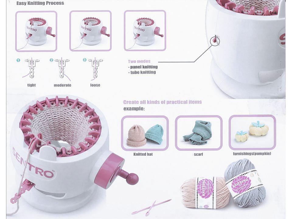 Mașină de tricotat medie - Alb (1 Set)