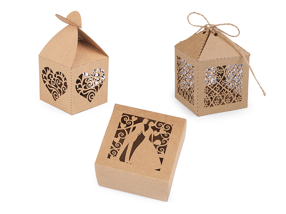 Cutie cadou / mărturii - Natural (50 Bucăți)