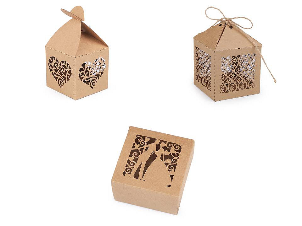 Cutie cadou / mărturii - Natural (50 Bucăți)