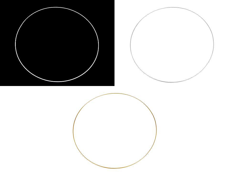 Cerc metalic ø60 cm - Auriu (1 Bucată)