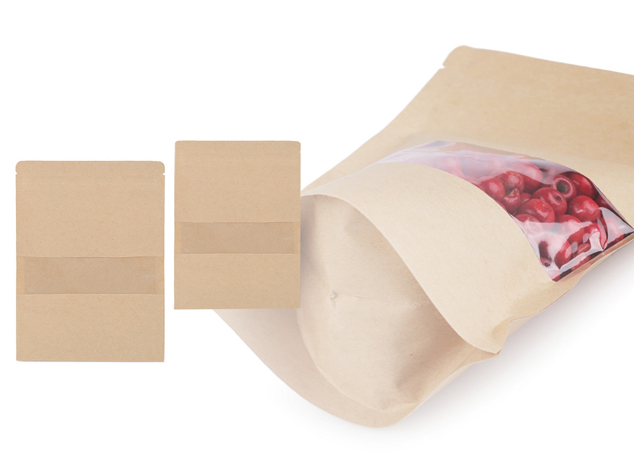 Pungi cu fermoar ziplock resigilabile - Natural mediu (10 Bucăți)