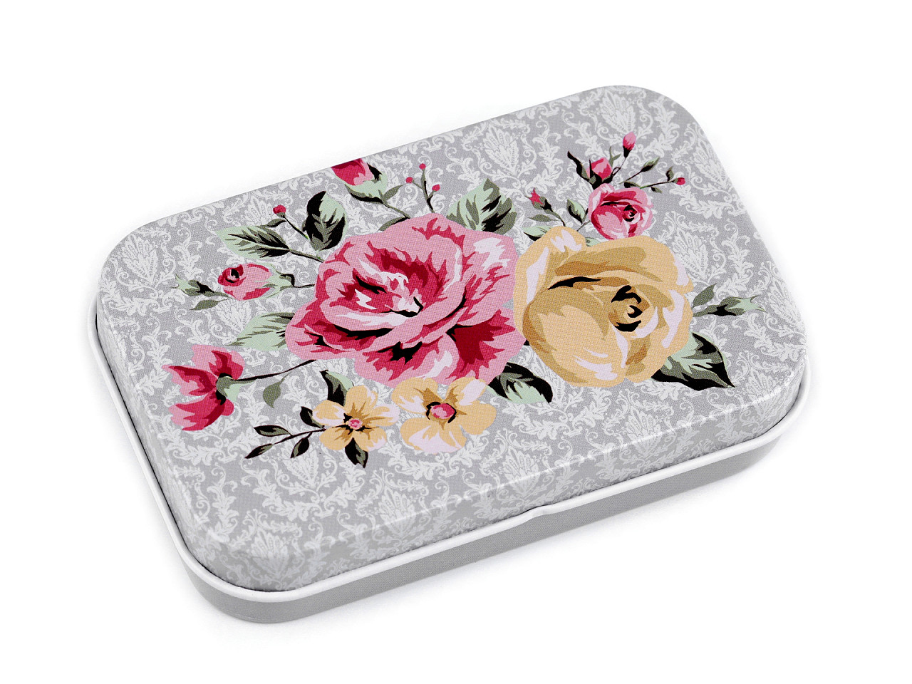 Cutie metalică cu capac - Roz antic deschis (1 Bucată) Cutie metalică cu capac - Roz antic deschis (1 Bucată)