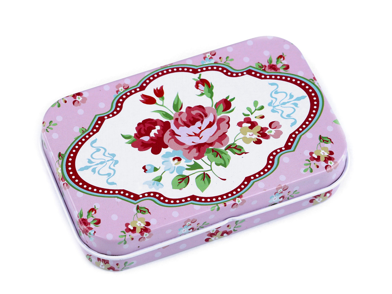 Cutie metalică cu capac - Roz antic deschis (1 Bucată) Cutie metalică cu capac - Roz antic deschis (1 Bucată)