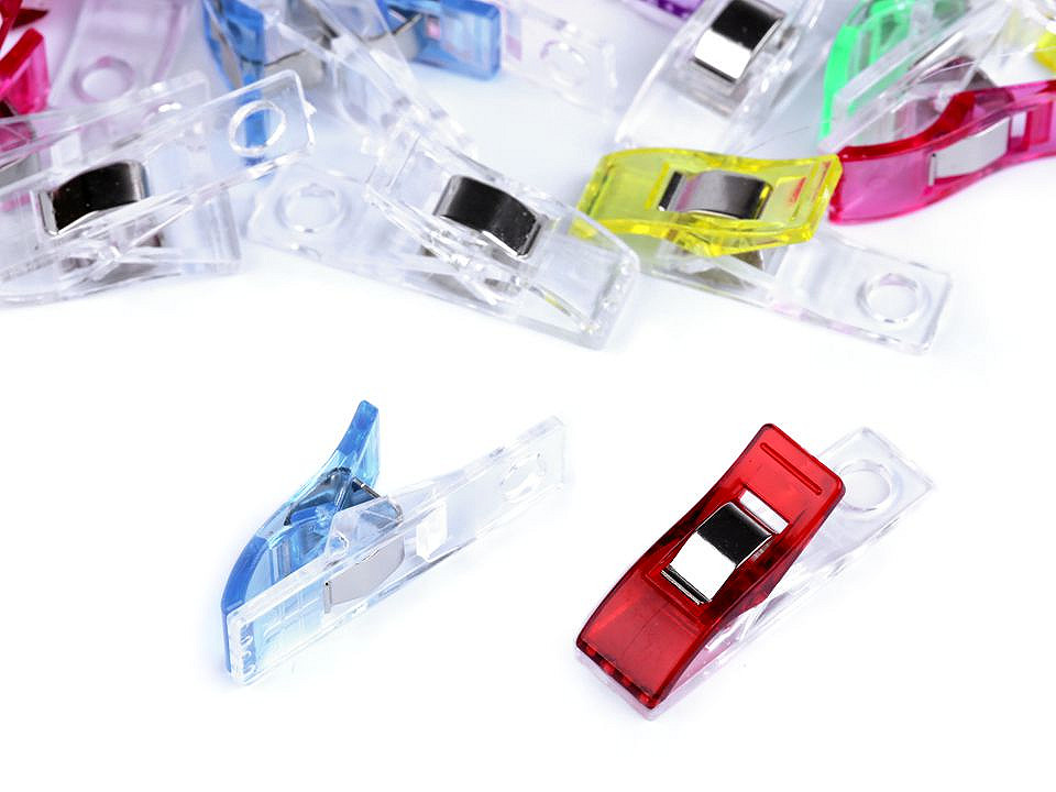 Clipsuri fixare materiale textile, 10x37 mm - Mix aleatoriu de variante (50 Bucăți)