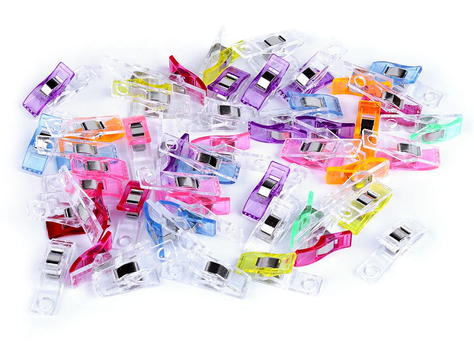 Clipsuri fixare materiale textile, 10x37 mm - Mix aleatoriu de variante (50 Bucăți)