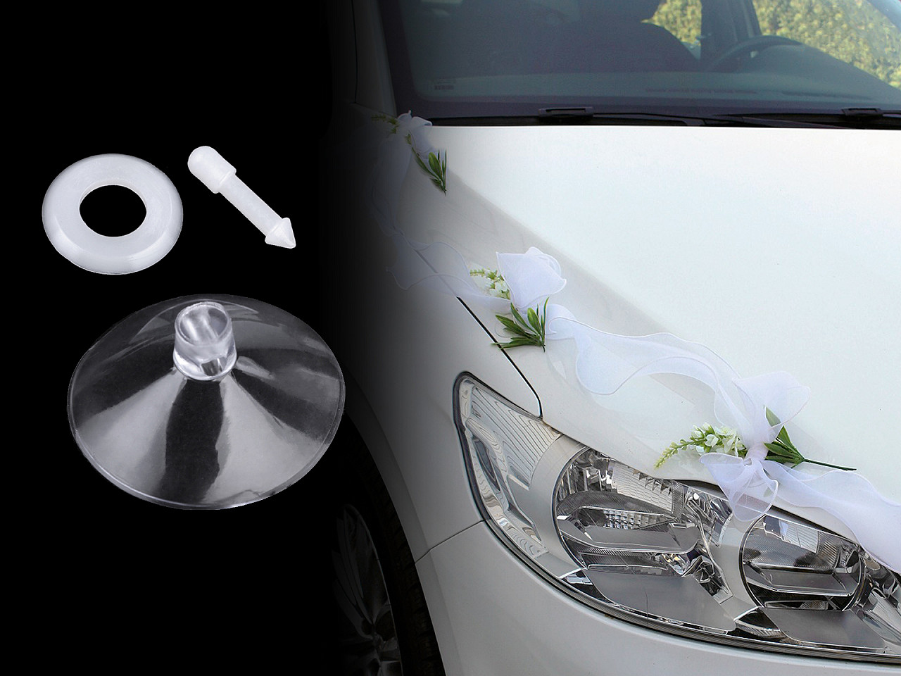 Ventuză pentru decorațiuni, ø40 mm - Transparent (20 Seturi)