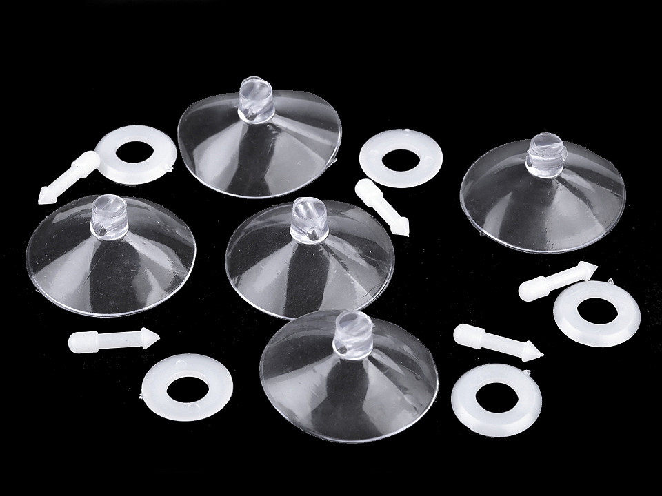 Ventuză pentru decorațiuni, ø40 mm - Transparent (20 Seturi)