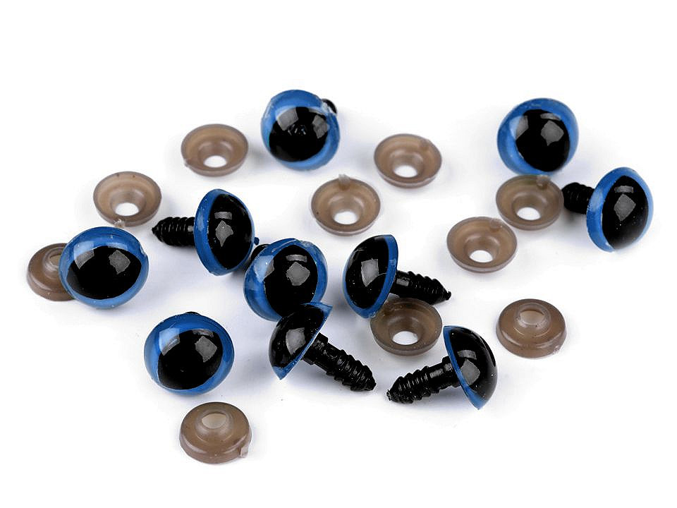 Ochi de pisică pentru jucării cu dispozitiv de siguranță, ø14 mm - Chihlimbar (10 Seturi)