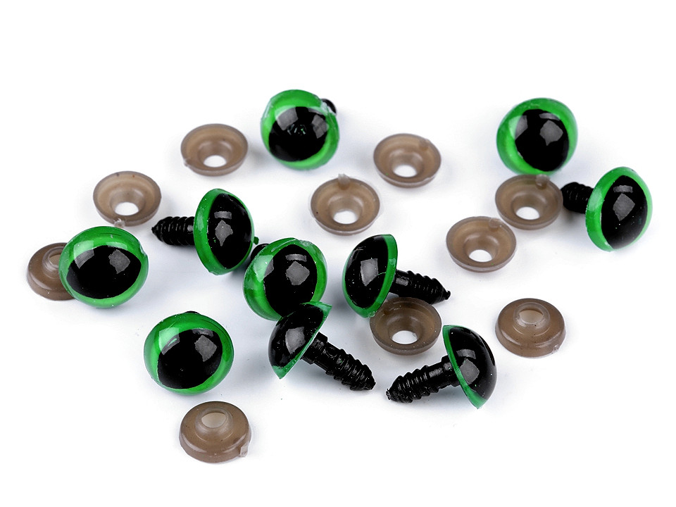 Ochi de pisică pentru jucării cu dispozitiv de siguranță, ø14 mm - Chihlimbar (10 Seturi)