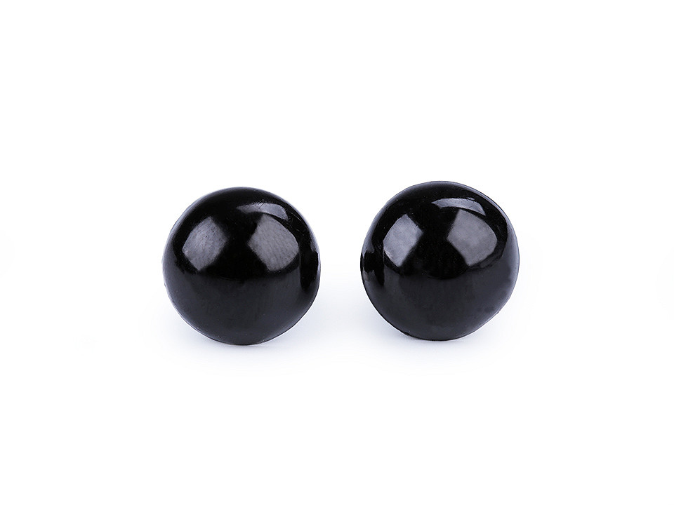 Ochi pentru jucării cu dispozitiv de siguranță, ø14 mm - Negru (50 Seturi)
