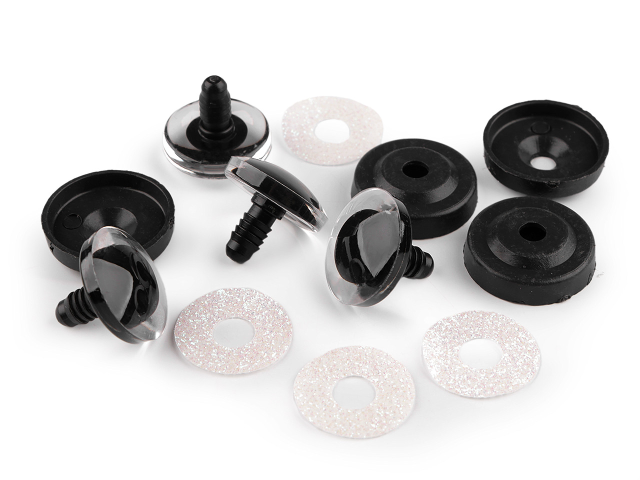 Ochi pentru jucării cu dispozitiv de siguranță, ø25 mm - Auriu (24 Seturi)