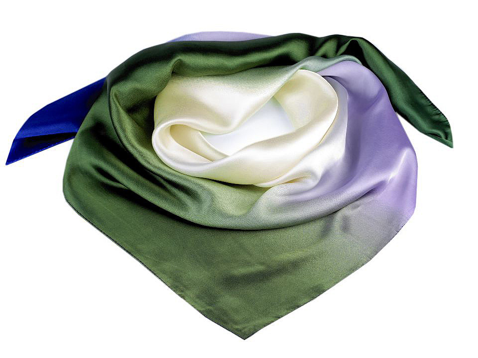 Batic satinat degrade, 90x90 cm - Verde (1 Bucată) Batic satinat degrade, 90x90 cm - Verde (1 Bucată)