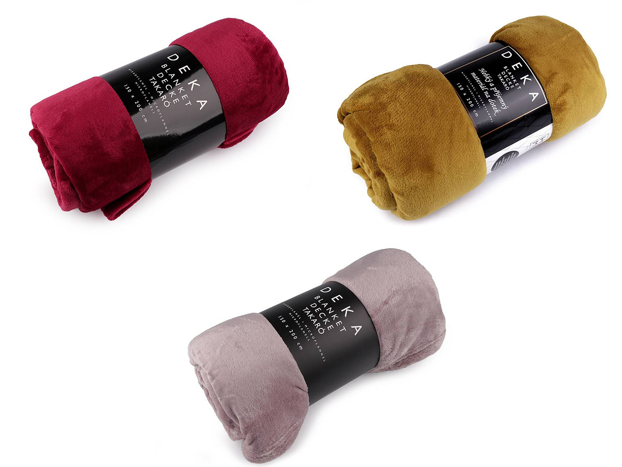 Pătură microflanel, 150x200 cm - Roșu (1 Bucată)