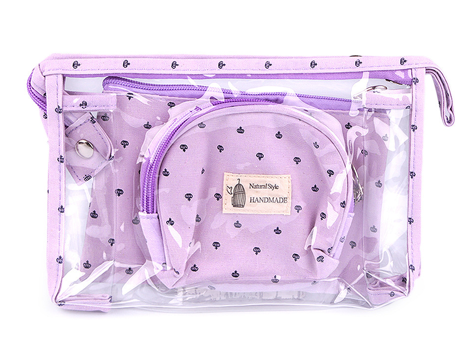 Borsetă cosmetice, 3 buc / set - Albastru închis (1 Set)