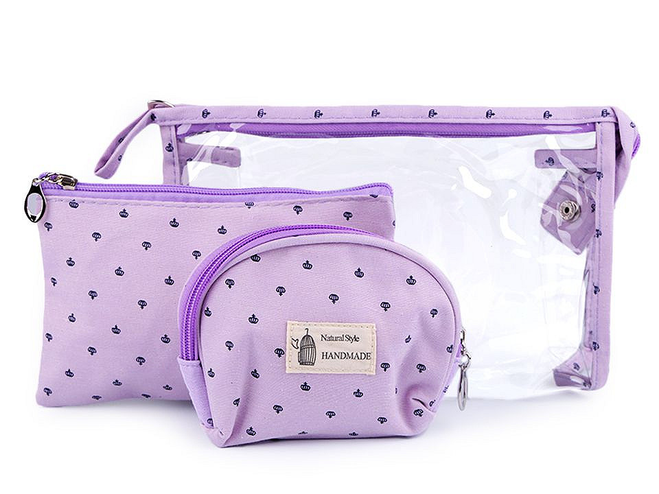 Borsetă cosmetice, 3 buc / set - Albastru închis (1 Set)