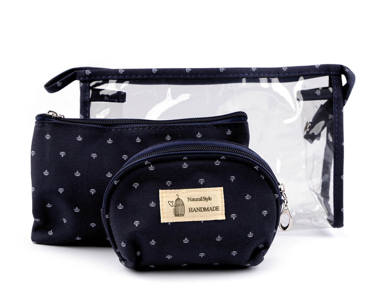 Borsetă cosmetice, 3 buc / set - Albastru închis (1 Set)