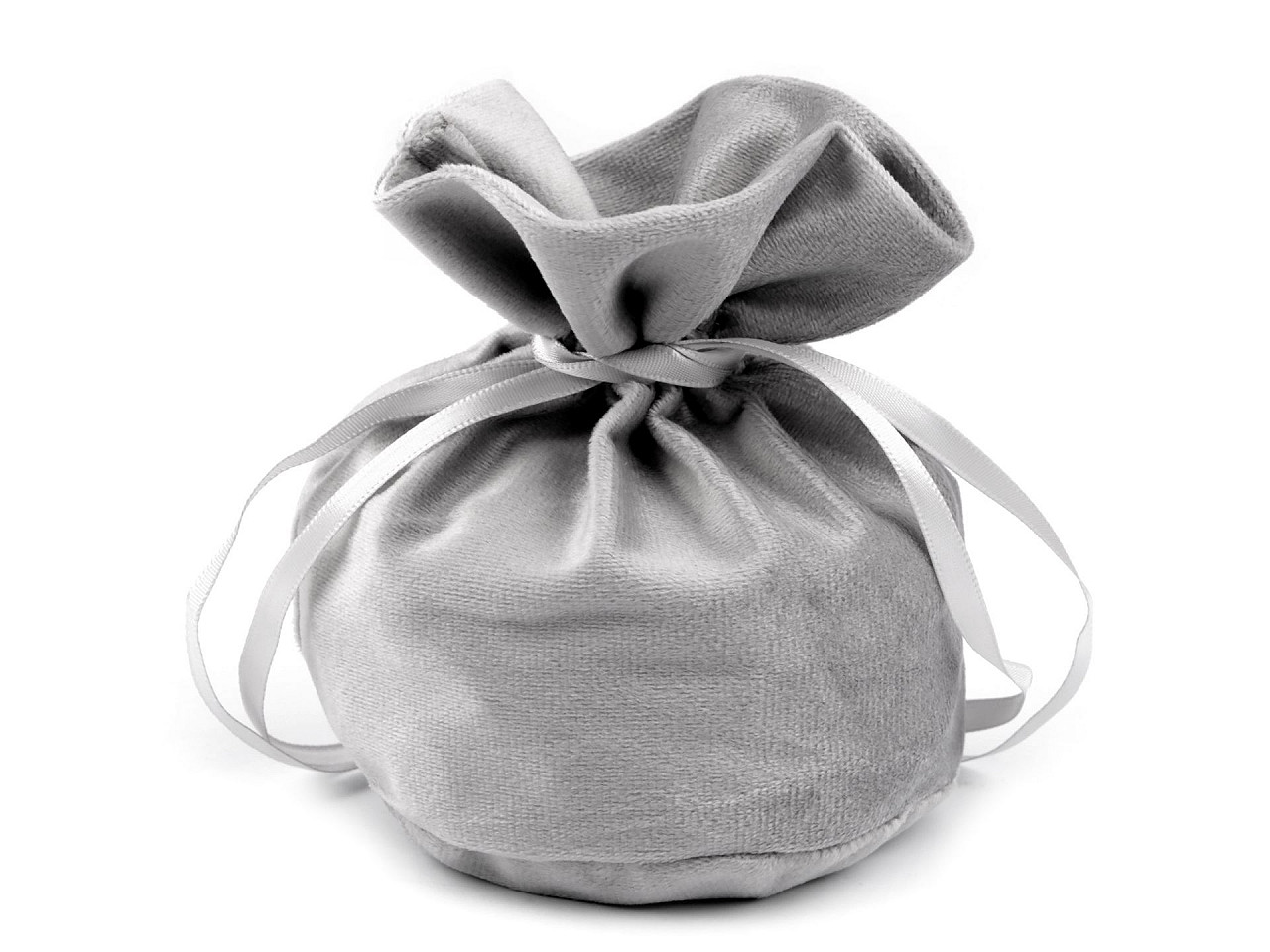 Săculeț catifea pentru cadouri, 14x16 cm - Gri deschis (10 Bucăți)