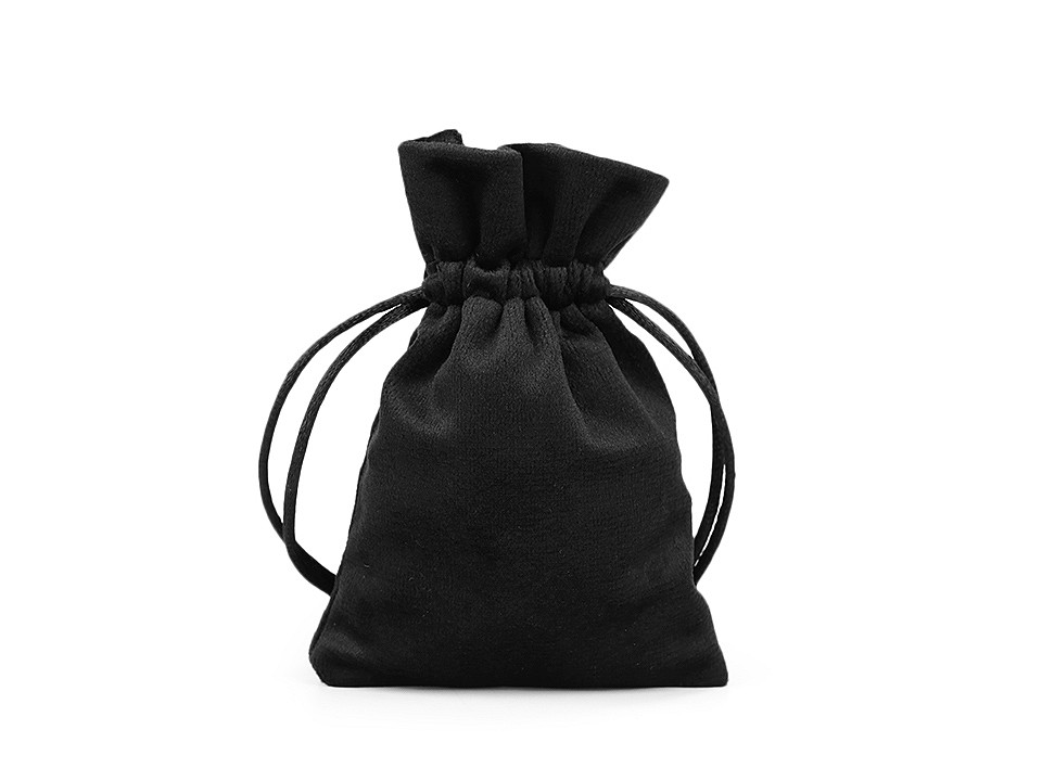 Săculeț catifea pentru cadouri, 8x11 cm - Negru (1 Bucată)