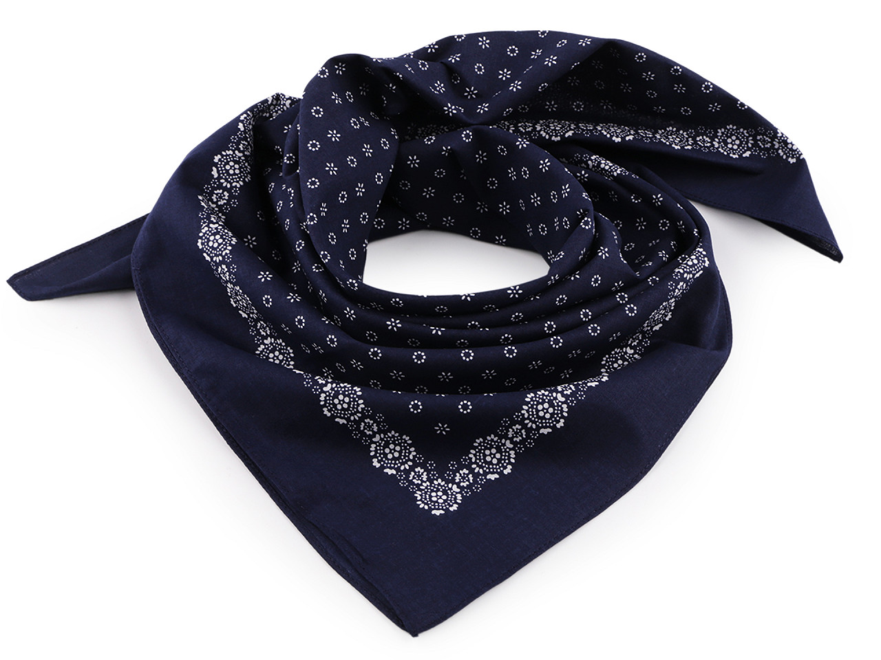 Batic bumbac, imprimeu floral, 70x70 cm - Alb (1 Bucată)