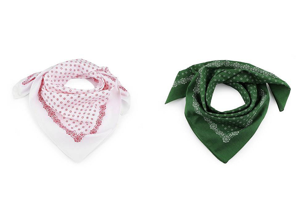 Batic bumbac, imprimeu floral, 70x70 cm - Alb (1 Bucată)